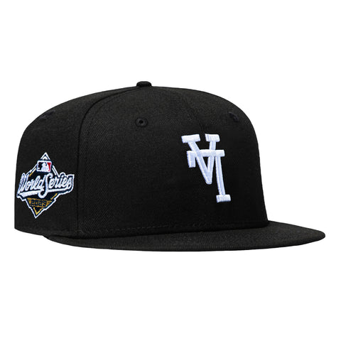 New Era 59Fifty Los Angeles Dodgers 2025 World Series Patch Upside Down Pink UV Hat - Black, White