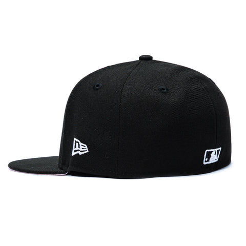 New Era 59Fifty Los Angeles Dodgers 2025 World Series Patch Upside Down Pink UV Hat - Black, White New Era