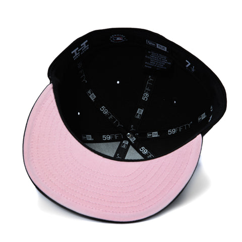 New Era 59Fifty Los Angeles Dodgers 2025 World Series Patch Upside Down Pink UV Hat - Black, White New Era