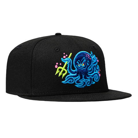 New Era 59Fifty Chamuco's Studio Marine Menace Neon Blue UV Hat - Black