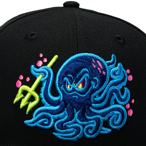 New Era 59Fifty Chamuco's Studio Marine Menace Neon Blue UV Hat - Black New Era