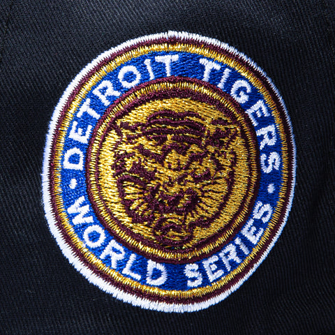 New Era 19Twenty Retro Word Detroit Tigers 1968 World Series Patch Snapback Pre-Curved Hat - Navy, Black New Era