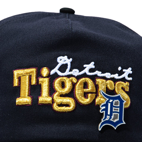 New Era 19Twenty Retro Word Detroit Tigers 1968 World Series Patch Snapback Pre-Curved Hat - Navy, Black New Era