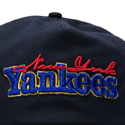 New Era 19Twenty Retro Word New York Yankees 1941 World Series Patch Snapback Pre-Curved Hat - Navy, Black New Era