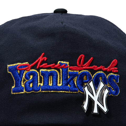 New Era 19Twenty Retro Word New York Yankees 1941 World Series Patch Snapback Pre-Curved Hat - Navy, Black New Era