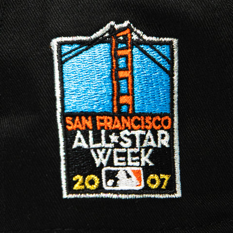 New Era 19Twenty San Francisco Giants 2007 All Star Week Patch Script Snapback Pre-Curved Hat - Black, Orange New Era