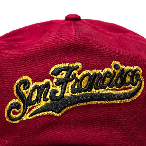 New Era 19Twenty San Francisco Giants 2007 All Star Week Patch Script Snapback Pre-Curved Hat - Brick, Black, Metallic Gold New Era