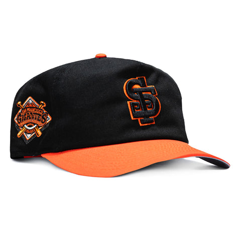 New Era 19Twenty San Francisco Giants Logo Patch Alternate Snapback Pre-Curved Hat - Black, Orange New Era