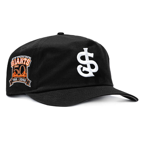 New Era 19Twenty San Jose Giants 50th Anniversary Patch Snapback Pre-Curved Hat - Black, White New Era