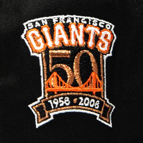 New Era 19Twenty San Jose Giants 50th Anniversary Patch Snapback Pre-Curved Hat - Black, White New Era