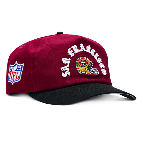 New Era 19Twenty San Francisco 49ers NFL Logo Patch Snapback Pre-Curved Hat - Cardinal, Black New Era