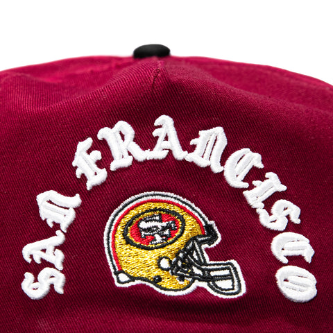 New Era 19Twenty San Francisco 49ers NFL Logo Patch Snapback Pre-Curved Hat - Cardinal, Black New Era