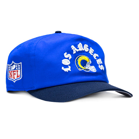 New Era 19Twenty Los Angeles Rams NFL Logo Patch Snapback Pre-Curved Hat - Royal, Navy New Era