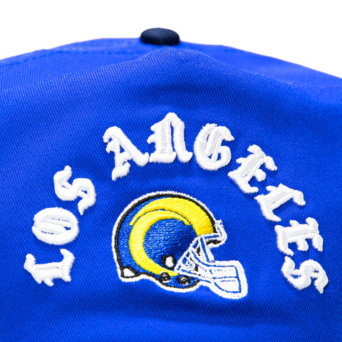 New Era 19Twenty Los Angeles Rams NFL Logo Patch Snapback Pre-Curved Hat - Royal, Navy New Era