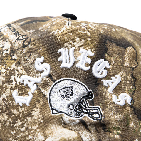 New Era 19Twenty Las Vegas Raiders NFL Logo Patch Snapback Pre-Curved Hat - Realtree, Black New Era