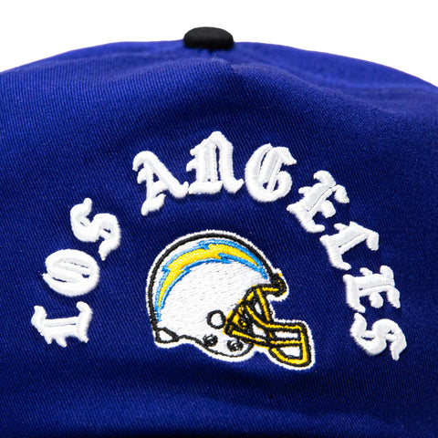 New Era 19Twenty Los Angeles Chargers NFL Logo Patch Snapback Pre-Curved Hat - Royal, Black New Era