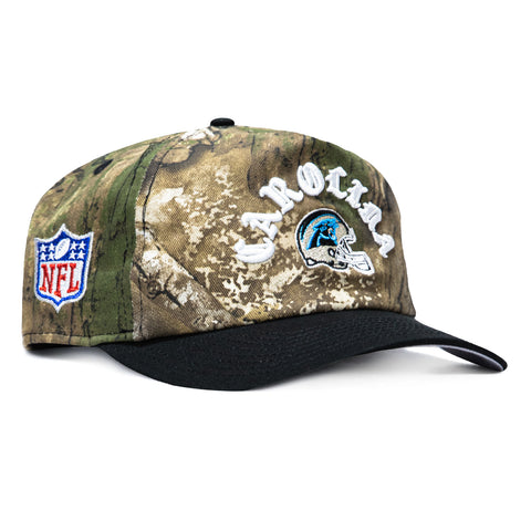 New Era 19Twenty Carolina Panthers NFL Logo Patch Snapback Pre-Curved Hat - Realtree, Black New Era