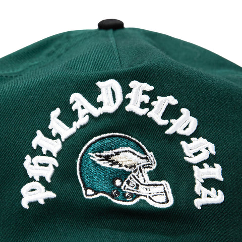 New Era 19Twenty Philadelphia Eagles NFL Logo Patch Snapback Pre-Curved Hat - Green, Black New Era