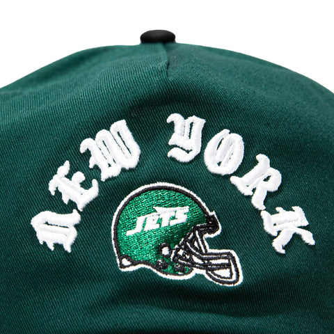 New Era 19Twenty New York Jets NFL Logo Patch Snapback Pre-Curved Hat - Green, Black New Era
