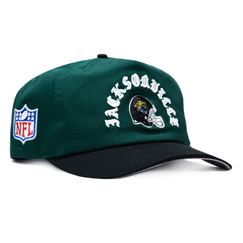 New Era 19Twenty Jacksonville Jaguars NFL Logo Patch Snapback Pre-Curved Hat - Green, Black New Era