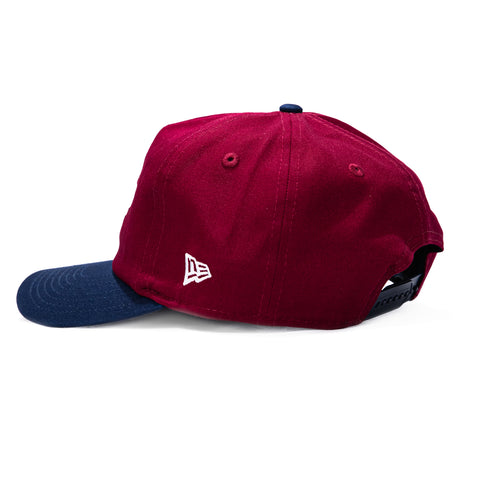 New Era 19Twenty Denver Broncos NFL Logo Patch Old English Snapback Pre-Curved Hat - Cardinal, Navy New Era