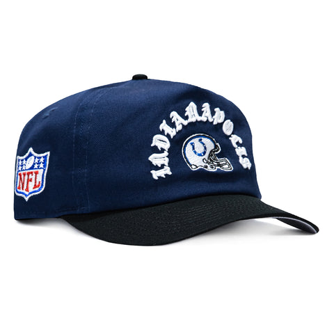 New Era 19Twenty Indianapolis Colts NFL Logo Patch Snapback Pre-Curved Hat - Navy, Black New Era