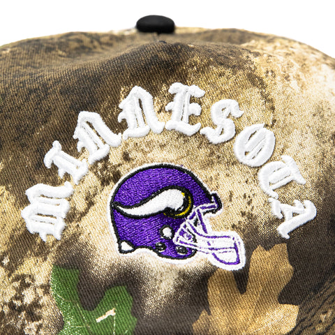 New Era 19Twenty Minnesota Vikings NFL Logo Patch Snapback Pre-Curved Hat - Realtree, Black New Era
