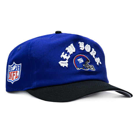New Era 19Twenty New York Giants NFL Logo Patch Snapback Pre-Curved Hat - Royal, Black New Era