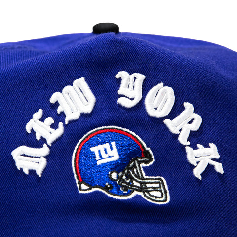 New Era 19Twenty New York Giants NFL Logo Patch Snapback Pre-Curved Hat - Royal, Black New Era