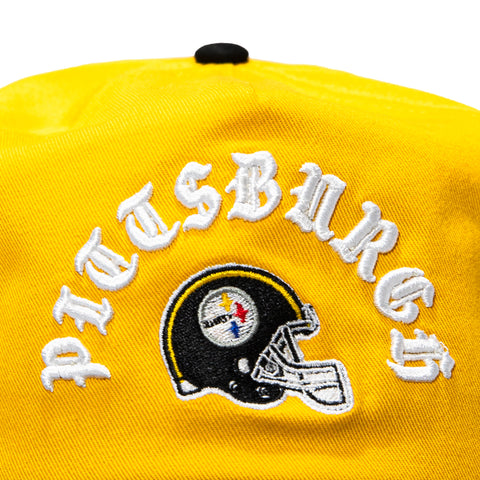 New Era 19Twenty Pittsburgh Steelers NFL Logo Patch Old English Snapback Pre-Curved Hat - Gold, Black New Era
