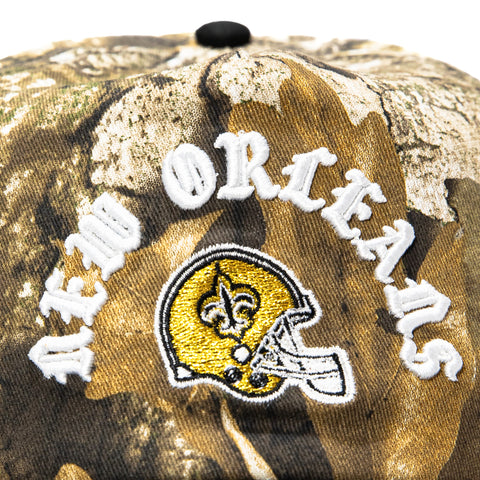 New Era 19Twenty New Orleans Saints NFL Logo Patch Snapback Pre-Curved Hat - Realtree, Black New Era
