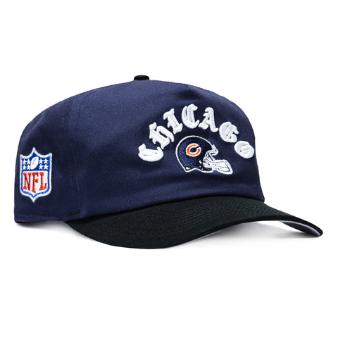 New Era 19Twenty Chicago Bears NFL Logo Patch Snapback Pre-Curved Hat - Navy, Black New Era