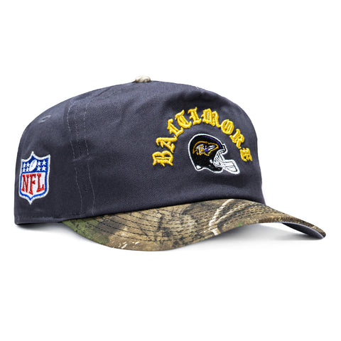 New Era 19Twenty Baltimore Ravens NFL Logo Patch Snapback Pre-Curved Hat - Graphite, Realtree New Era
