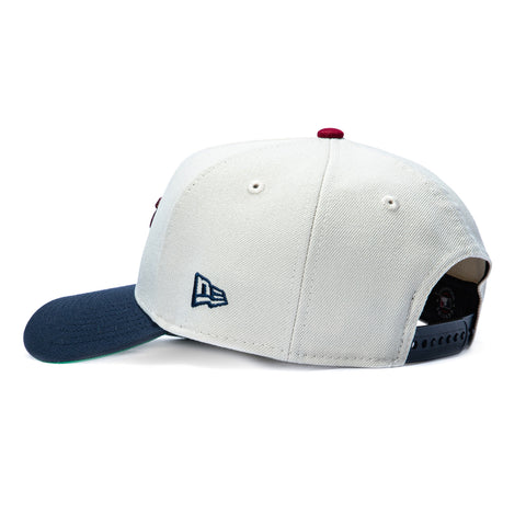 New Era 9Forty A-Frame Varsity Hues Oakland Athletics Spring Training Cactus League Patch Snapback Hat - Stone, Navy New Era