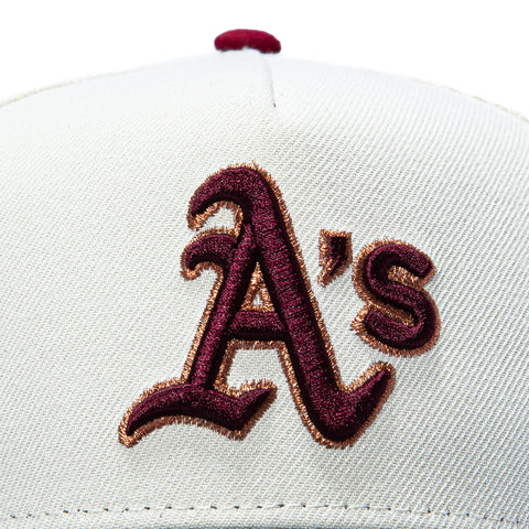 New Era 9Forty A-Frame Varsity Hues Oakland Athletics Spring Training Cactus League Patch Snapback Hat - Stone, Navy New Era