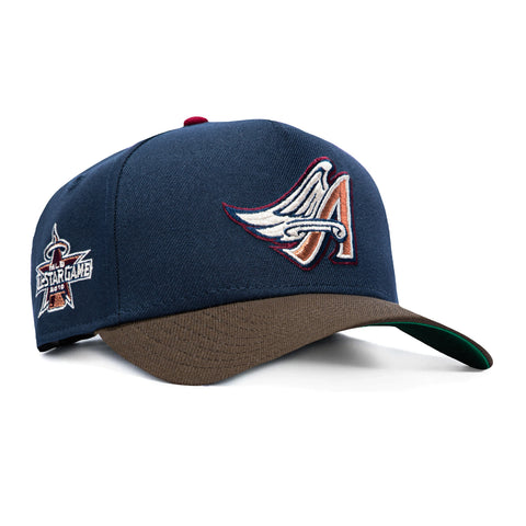 New Era 9Forty A-Frame Varsity Hues Los Angeles Angels 2010 All Star Game Patch Snapback Hat - Navy, Brown New Era