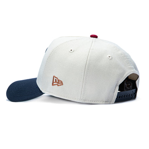 New Era 9Forty A-Frame Varsity Hues Chicago Cubs 1990 All Star Game Patch 1994 Snapback Hat - Stone, Navy New Era