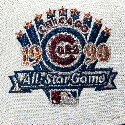 New Era 9Forty A-Frame Varsity Hues Chicago Cubs 1990 All Star Game Patch 1994 Snapback Hat - Stone, Navy New Era