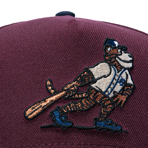 New Era 9Forty A-Frame Varsity Hues Detroit Tigers Comerica Park Patch Mascot Snapback Hat - Maroon New Era