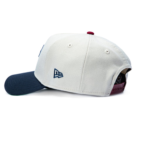 New Era 9Forty A-Frame Varsity Hues Atlanta Braves 30th Anniversary Patch Alternate Snapback Hat - Stone, Navy New Era