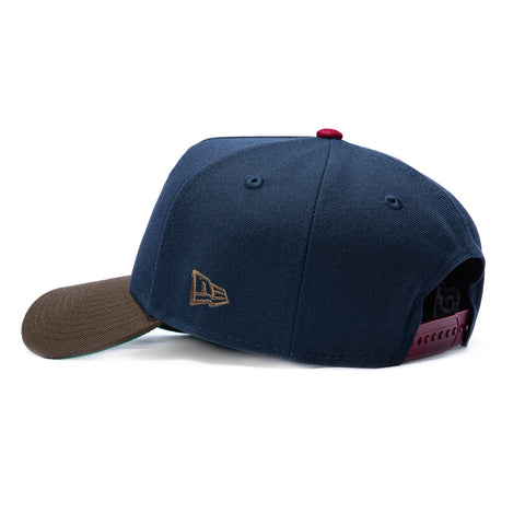 New Era 9Forty A-Frame Varsity Hues San Francisco Giants 25th Anniversary Script Patch Snapback Hat - Navy, Brown New Era