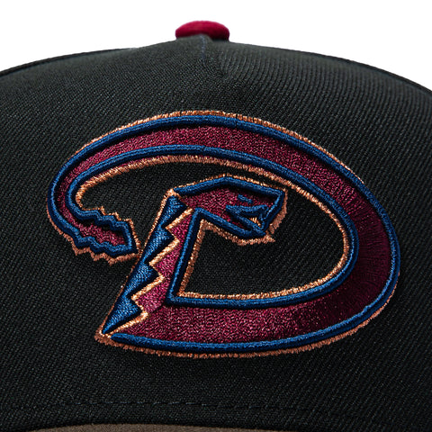 New Era 9Forty A-Frame Varsity Hues Arizona Diamondbacks 2001 World Series Patch D Snapback Hat - Black, Brown New Era