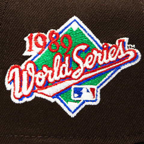 New Era 9Forty A-Frame San Francisco Giants 1989 World Series Patch Pink UV Upside Down Snapback Hat - Brown, Black New Era