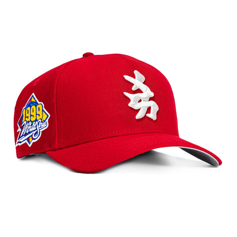 New Era 9Forty A-Frame New York Yankees 1999 World Series Patch Kanji Snapback Hat - Red, White New Era