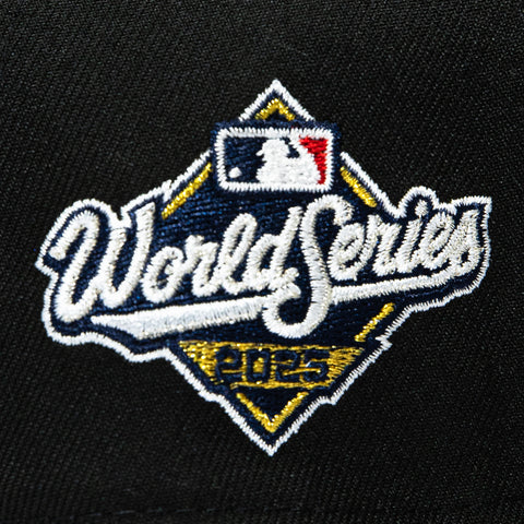 New Era 9Forty A-Frame Los Angeles Dodgers 2025 World Series Patch Upside Down Snapback Hat - Black, White New Era