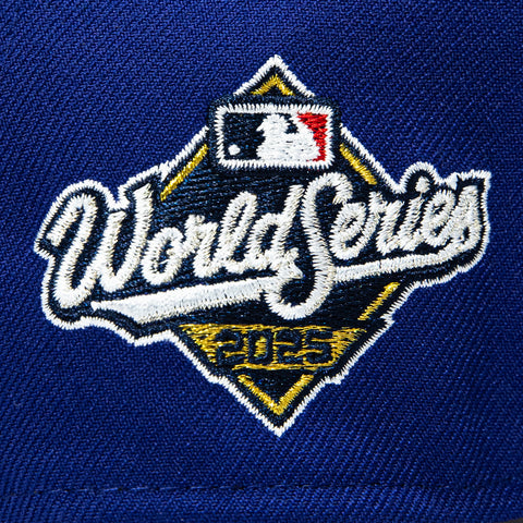 New Era 9Forty A-Frame Los Angeles Dodgers 2025 World Series Patch Upside Down Snapback Hat - Royal, White New Era