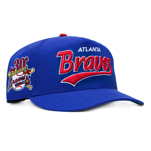 47 Brand Hitch Tailsweep Atlanta Braves 30th Anniversary Patch Script Snapback Hat - Royal 47 Brand