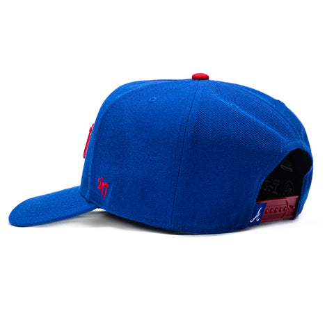 47 Brand Hitch Tailsweep Atlanta Braves 30th Anniversary Patch Script Snapback Hat - Royal 47 Brand