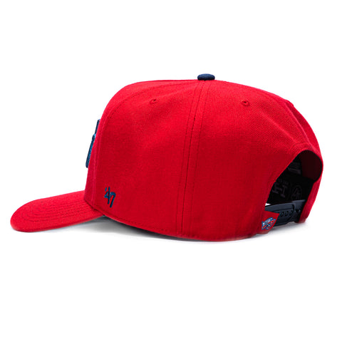 47 Brand Hitch Tailsweep Los Angeles Angels 40th Anniversary Patch Script Snapback Hat - Red 47 Brand