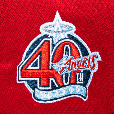 47 Brand Hitch Tailsweep Los Angeles Angels 40th Anniversary Patch Script Snapback Hat - Red 47 Brand